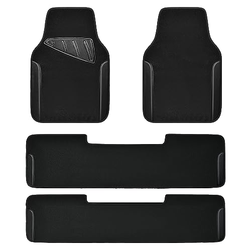 Black 3R Color Waterproof Faux Leather Car Floor Mats Set Of 4