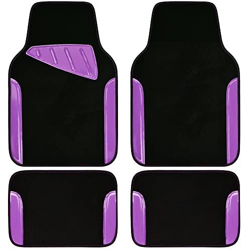 Purple Gel Color Waterproof Faux Leather Car Floor Mats Set Of 4