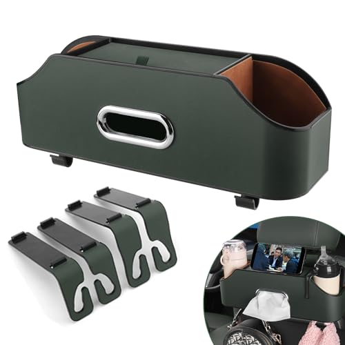 Emeralds Color Car Seat Back Organizer with Cup & Tissue Storage