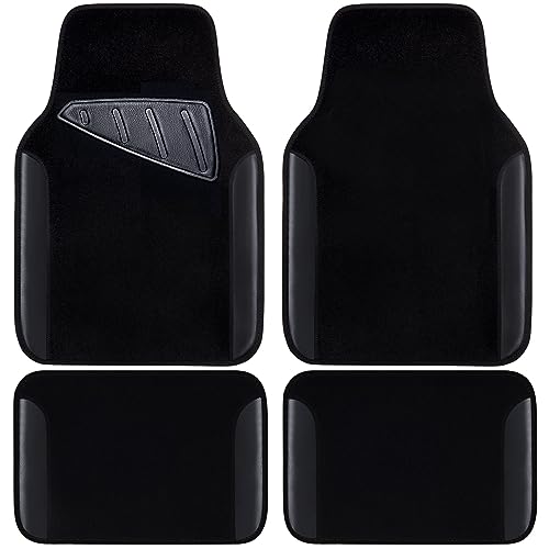 All Black Color Waterproof Faux Leather Car Floor Mats Set Of 4