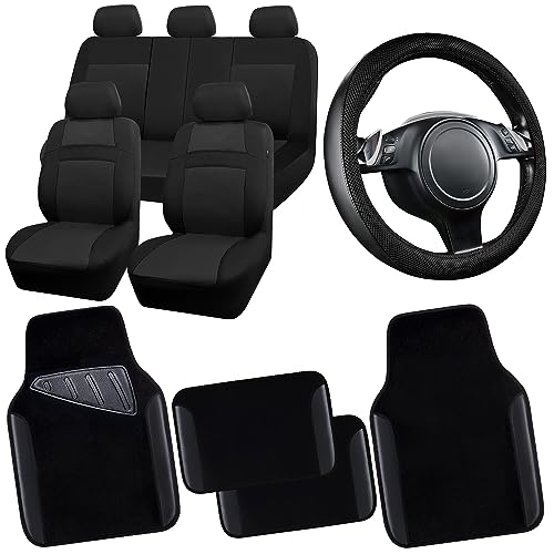 Black combo Color Waterproof Faux Leather Car Floor Mats Set Of 4