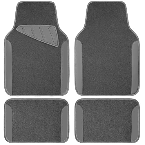 All Gray Color Waterproof Faux Leather Car Floor Mats Set Of 4