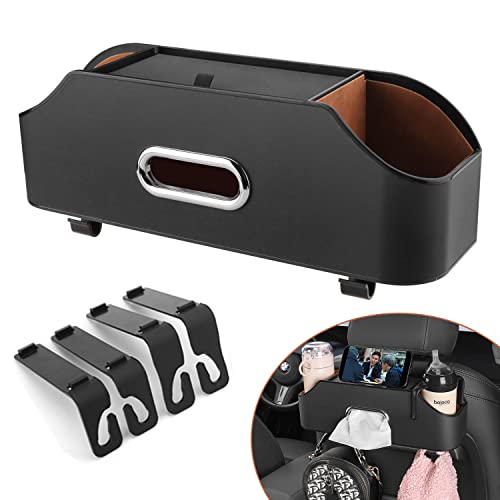 Black Color Car Seat Back Organizer with Cup & Tissue Storage