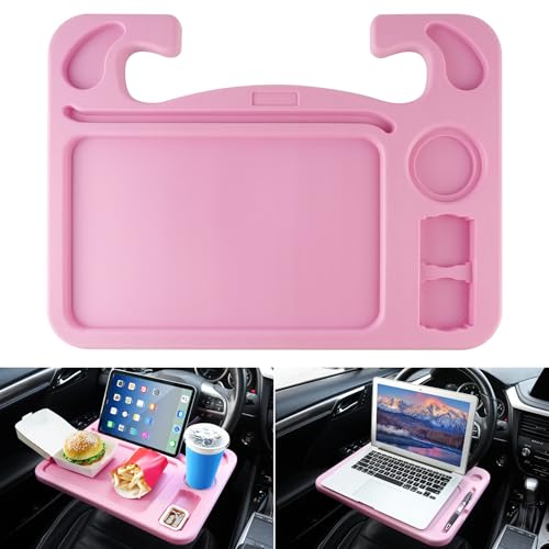 Pink-upgraded Color Car Steering Wheel Laptop & Dining Tray – Portable Desk